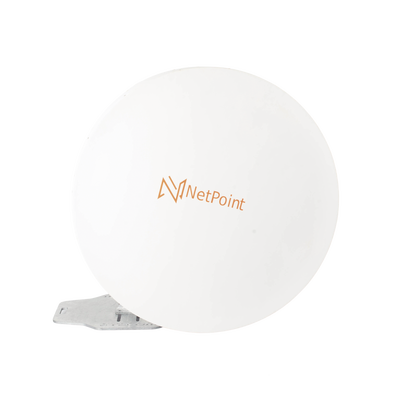 Antena de parabola profunda, blindada, con supresión al ruido de 4 ft, 4.9-6.4 GHz, Ganancia 37 dBi con SLANT de 45 ° y 90 °, ideal para hasta 100 km, Conectores N-hembra, montaje con alineación milimétrica. — NetPoint · SKU NPX3GEN3