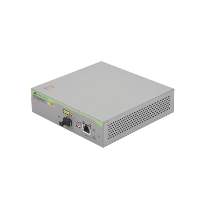 Convertidor de medios Gigabit Ethernet PoE+ a fibra óptica, conector LC, multimodo (MMF), distancia hasta 550 m — ALLIED TELESIS · SKU AT-PC2000/LC-960