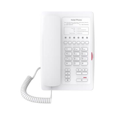 Teléfono IP WiFi para Hotelería, profesional con 6 teclas programables para servicio rápido (Hotline), plantilla personalizable con PoE  — FANVIL · SKU H3WW