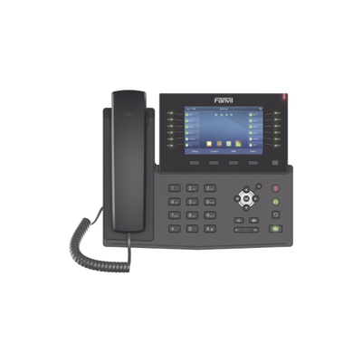 Teléfono IP empresarial para 20 lineas SIP, Bluetooth integrado para diademas, PoE y hasta 60 botones DSS con doble puerto Gigabit, soporta recepción de video — FANVIL · SKU X7C