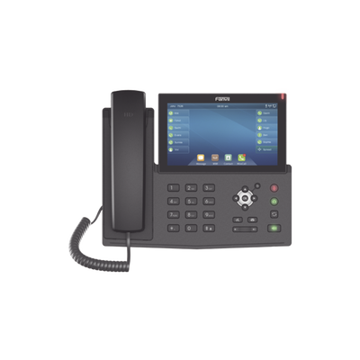 Teléfono IP empresarial para 20 lineas SIP, pantalla táctil, Bluetooth integrado para diadema, PoE y hasta 127 botones DSS con doble puerto Gigabit, soporta recepción de video — FANVIL · SKU X7-F