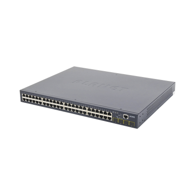 Switch Administrable Capa 2 de 48 Puertos Gigabit 10/100/1000T, 4 Puertos SFP 100/1000X — PLANET · SKU GS-4210-48T4S