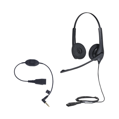 KIT, Diadema con cancelación de ruido, con accesorio para conexiones 3.5mm Incluye modelos BIZ-1500-DUO-QD y MOBILE-QD-35MM-Sï»¿ — JABRA · SKU JABRAKIT