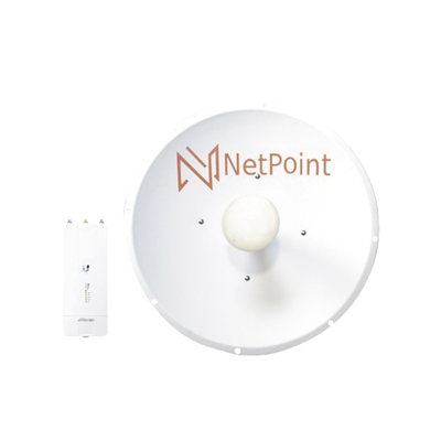Kit de radio AF5XHD con antena NP2GEN3 de 34 dBi , Frecuencia (4.9-6.2 GHz), incluye jumper, ideal para distancias de hasta 50km — NetPoint · SKU AF-NP2-KIT