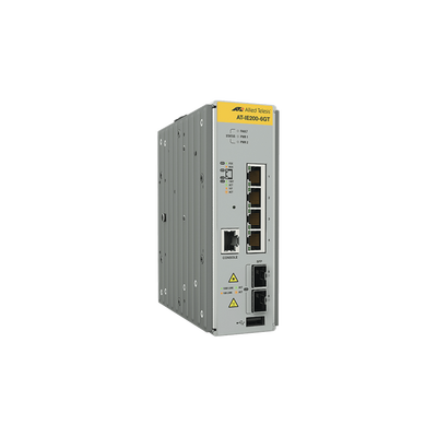 Switch Industrial Administrable Capa 2 de 4 Puertos 10/100/1000 Mbps + 2 Puertos SFP — ALLIED TELESIS · SKU AT-IE200-6GT-80