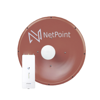Kit de radio AF5XHD con antena NPTR3 de 37 dBi , Frecuencia (4.9-6.2 GHz), incluye jumper, ideal para distancias de hasta 80 km — NetPoint · SKU AFNP3KIT