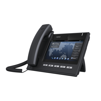 Teléfono IP Ejecutivo Para 6 Líneas SIP con Video Conferencia HD720, Pantalla Multi-Touch, Voz HD y Conferencia de 10 vías con Soporte Para PoE — FANVIL · SKU C600