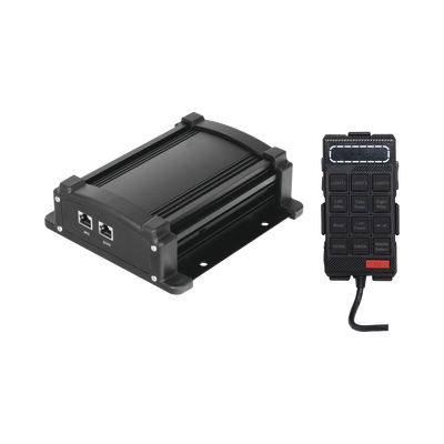 Sirena Vehicular de 100W de Potencia Con Controlador Unimando, Micrófono, Control de Tonos y Patrones de destello de Barras de Luces Serie X67 / X75 — EPCOM INDUSTRIAL SIGNALING · SKU X100F