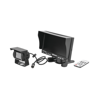 Sistema Profesional Alámbrico  de Cámara de Reversa y Monitor para Vehículos de Trabajo y Montacargas — ECCO · SKU K7000B
