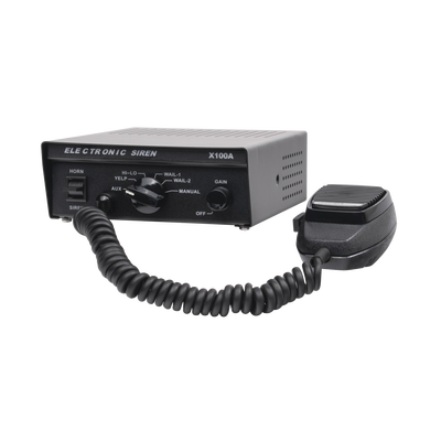 Sirena Vehicular de 100W de Potencia, Con Switch Giratorio de 6 posiciones y Micrófono Integrado de Uso Rudo — EPCOM INDUSTRIAL SIGNALING · SKU X100A