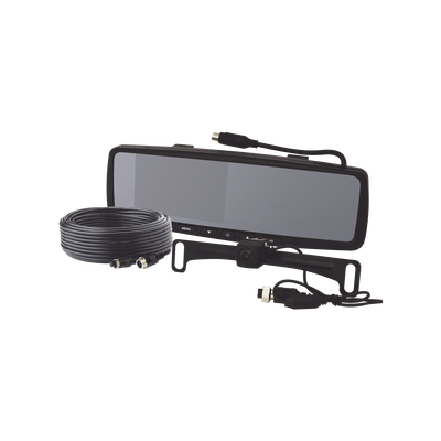 Sistema alámbrico de reversa con cámara y monitor de 4.3 pulgadas, Incluye cámara para placa de  170° — ECCO · SKU EC4210BK