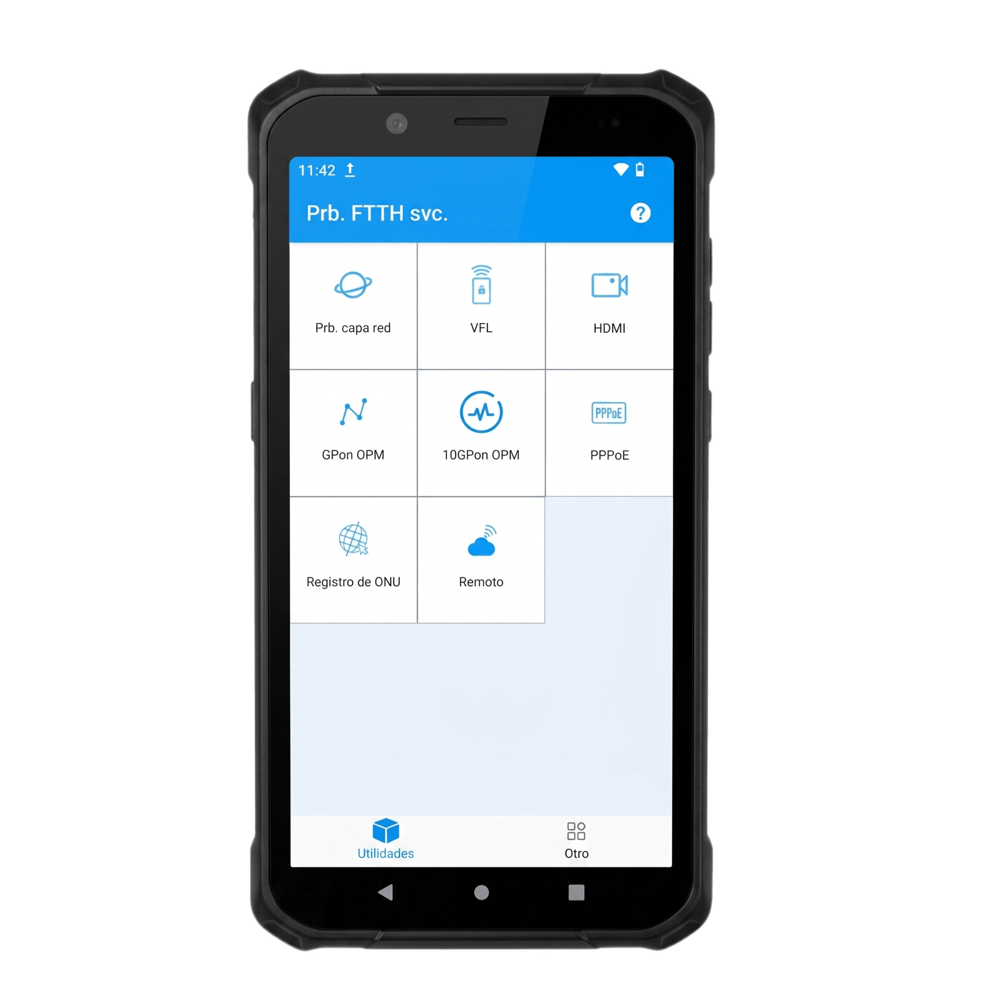 PDA Profesional Todo-en-Uno para Redes de Fibra Óptica / 2 Puertos 2.5GB / Función VFL 10mW / Función OPM / WiFi 6 / Puerto HDMI / Protección IP65