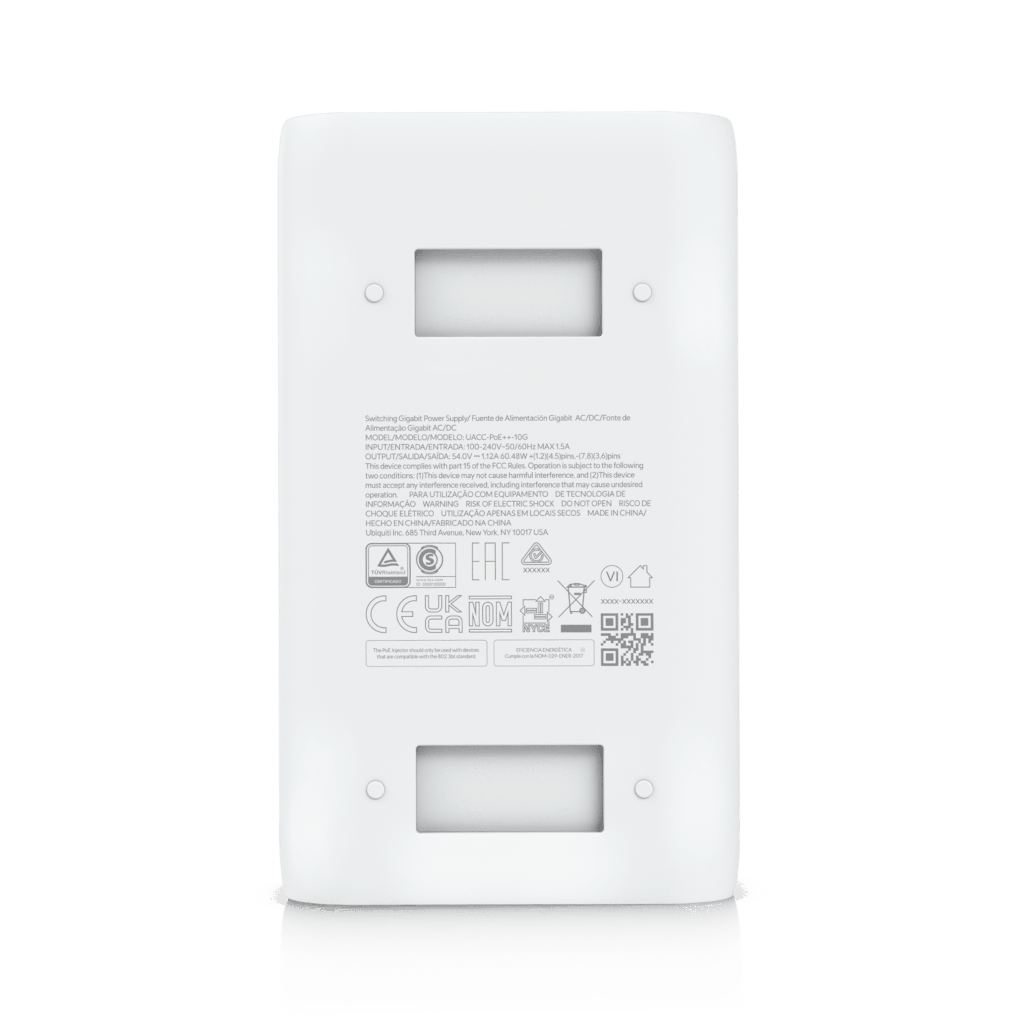Adaptador PoE++ / 54V DC @ 1.12A / hasta 60W / Puertos 10 GbE / Protección de Sobretensiones