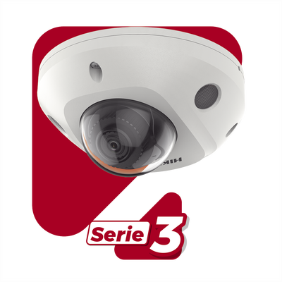 Mini Domo IP 6 Megapixel / Lente 2.8 mm / 30mts IR EXIR / Micrófono Integrado / Exterior IP67 / IK08 / PoE / DARKFIGHTER / Alarmas y Audio I/O / ONVIF / Micro SD / 4 Analíticos: AcuSense, Deteccion Facial, Conteo de Personas por Cruce y Zona