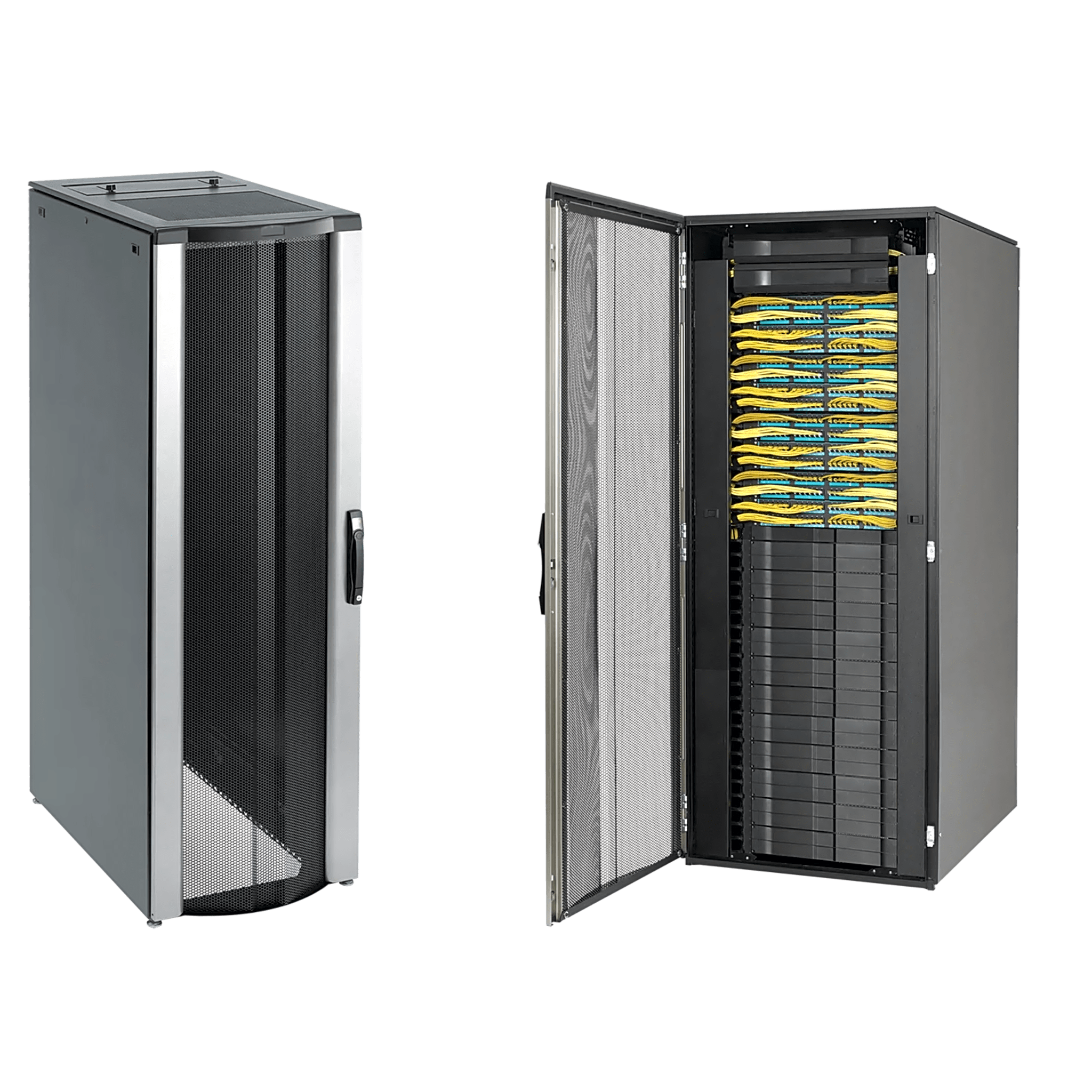 Gabinete Rack ProLine ConnecTek 42 UR / 2000 x 800 x 1100 mm Con Capacidad 1134 kg Acero, Color Negro Con Organizadores Laterales Frontal y Traseros Incluidos — HOFFMAN · SKU PNC20811B