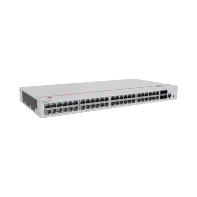 Switch de Acceso Gigabit Administrable PoE Capa 2 / 48 puertos 10/100/1000 Mbps (PoE) / 4 Puertos 10GE SFP+ Uplink / ERPS / IMGP Snooping / DHCP Snooping / PoE Perpetuo / 380W / Administración Nube Gratis