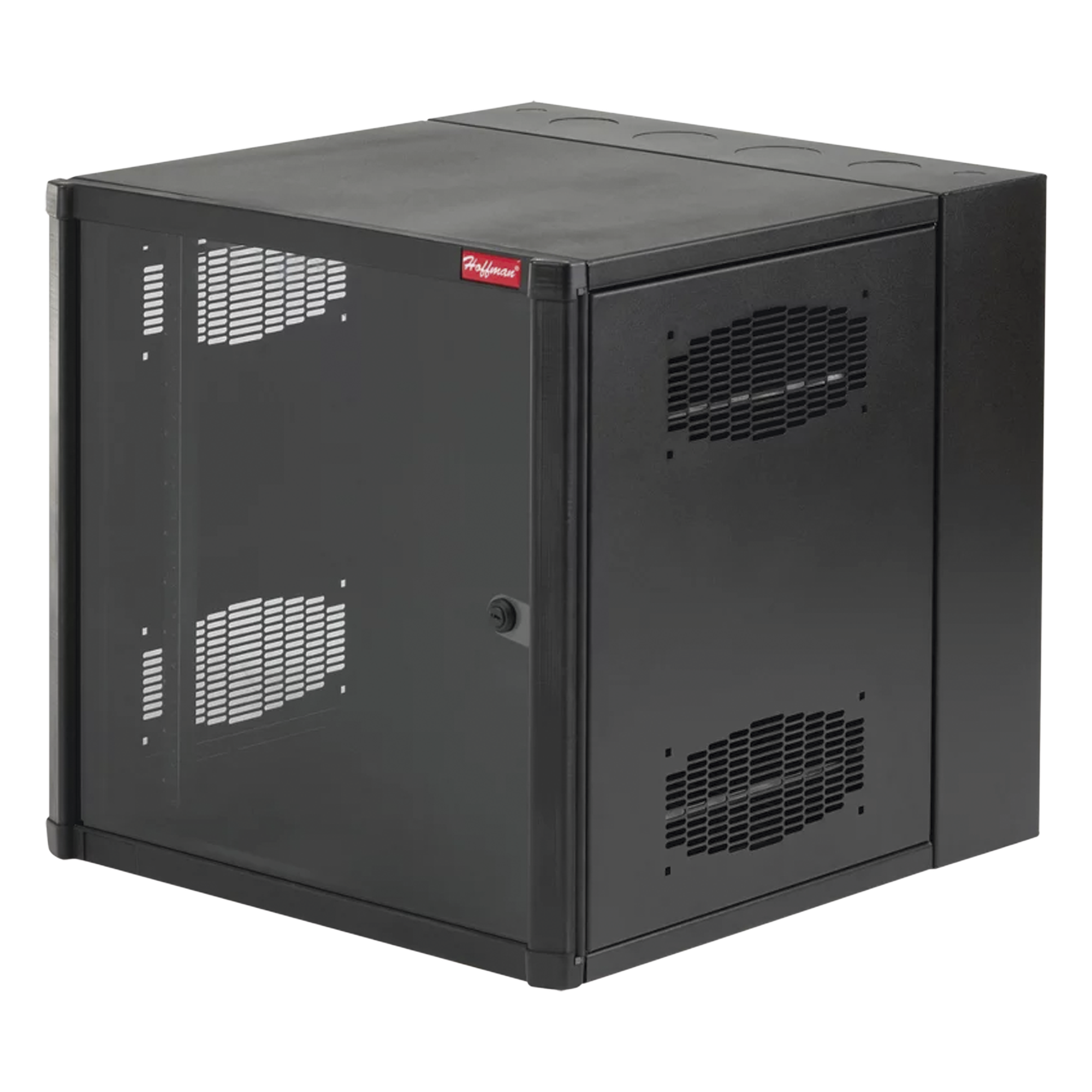 Gabinete AccessPlus de 19 UR Montaje en Pared de 19in, Rieles Numerados y Roscados #10-32, Puerta con Ventana de Seguridad, 600 mm de Ancho, 637 mm de Profundidad, Color Negro — HOFFMAN · SKU EWMW362425