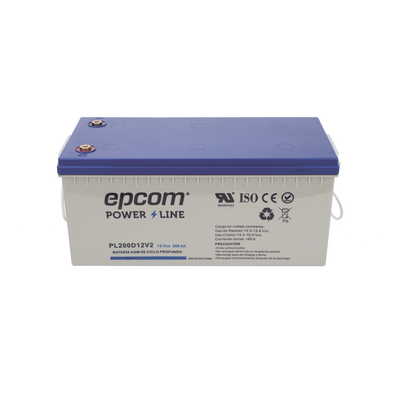 Batería de respaldo 12 V 200 Ah AGM | Certificada UL94-HB Retardo a la flama básica | Ciclo profundo | Para uso en aplicaciones fotovoltaicas y de emergencia | Terminales T5