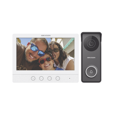 Kit de Videoportero TurboHD con Pantalla LCD a Color de 7" / Frente de Calle para Exterior de Metal / 720p (1 Megapíxel )117° de Visión (Gran Angular) — HIKVISION · SKU DS-KIS213