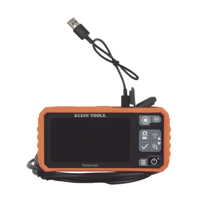 Cámara Boroscopio de Inspección 5.5mm 720p USB-C, LCD 4.3" Color, Cuello de Cisne Nylon de 10' (3m) con Imán, Espejo, 6 LED´s. Batería Io-Li Recargable. Ideal en Electricidad, HVAC, Plomería y Aviación