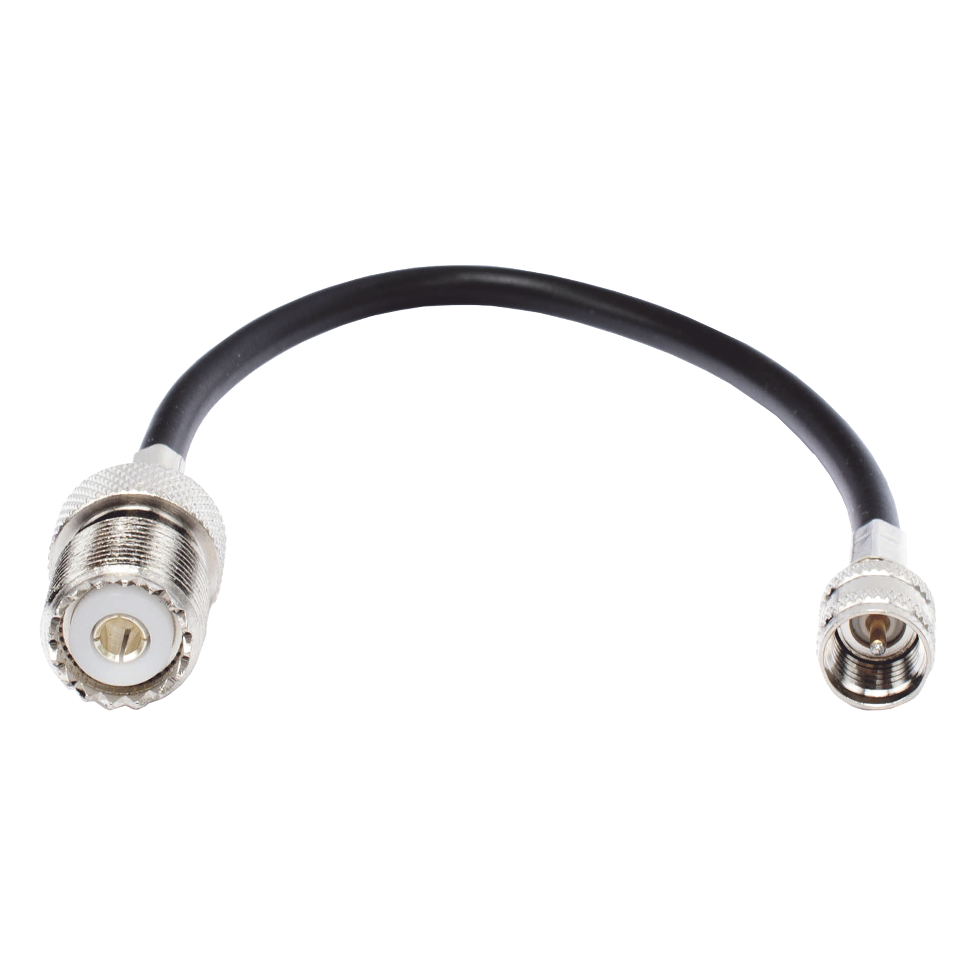 Jumper Adaptador de Conector Mini UHF Macho a UHF Hembra (SO-239), Níquel/ Oro y Plata/ Delrin. — EPCOM INDUSTRIAL · SKU SKN-9557