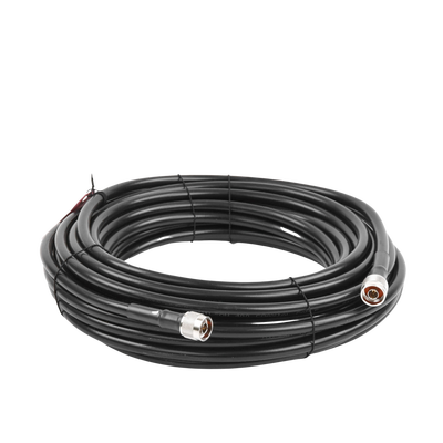 Jumper Coaxial de 50 Ohm con Cable Wilson-400 | Conector N Macho en los Extremos | 15.24 Metros (50 Pies) de Longitud.