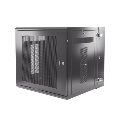 Gabinete PanZone de Montaje en Pared, de 19in, Puerta Ventilada, 12 UR, 635mm de Profundidad, Color Negro