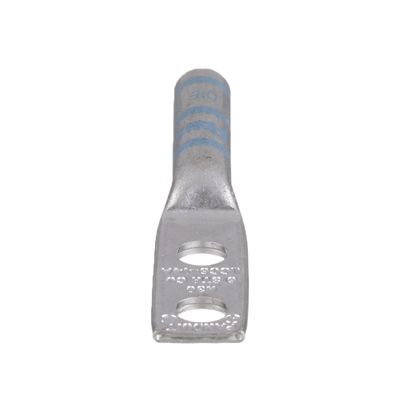Zapata de compresión LCC6-14A-L para cal. 6 Awg, Doble barreno para tornillo prisionero de 1/4, Espaciado de orificio 16mm, 1 Pz