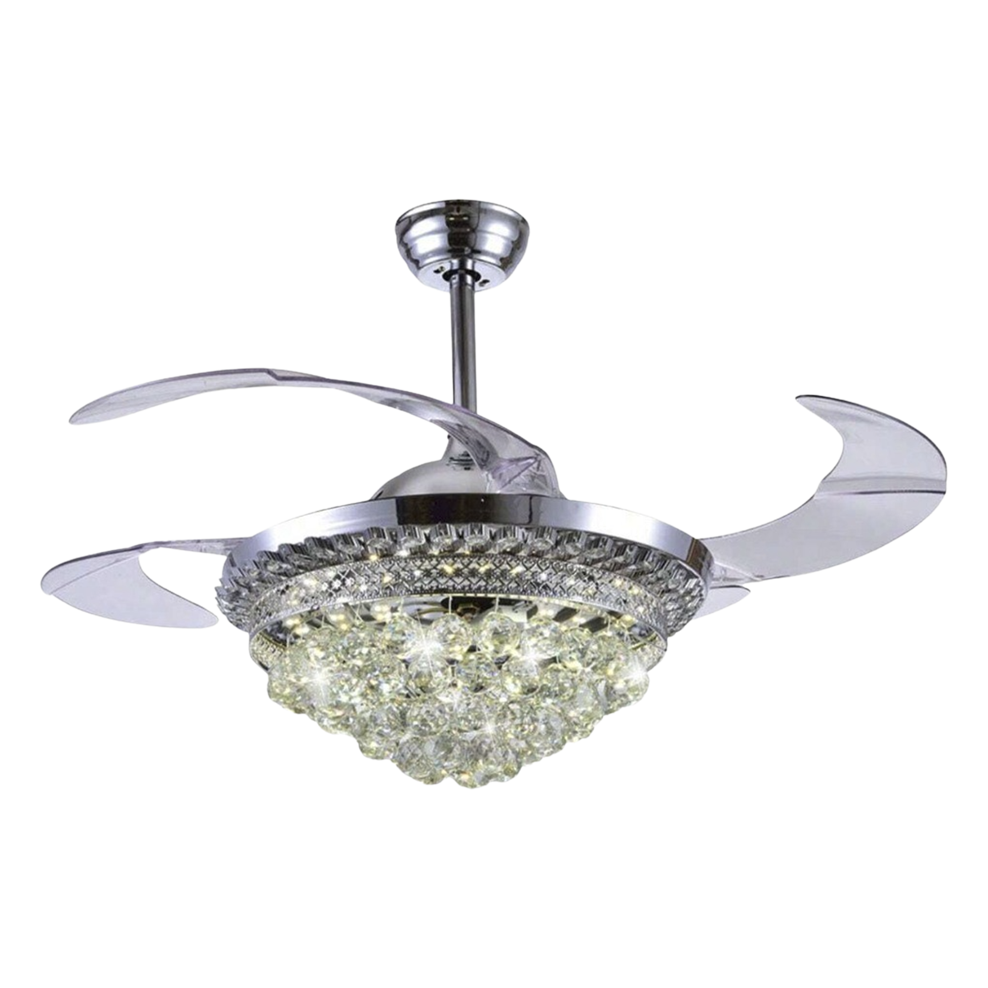 Ventilador de Techo con Luminario LED de  110 V CA 50/60 Hz /  88 W /4500 Lm / 6500 - 4 000 - 2 700 K /3 Tonos de Luz / 1075 mm / 6 Velocidades /No Dimeable. — JWJ · SKU JLV-041