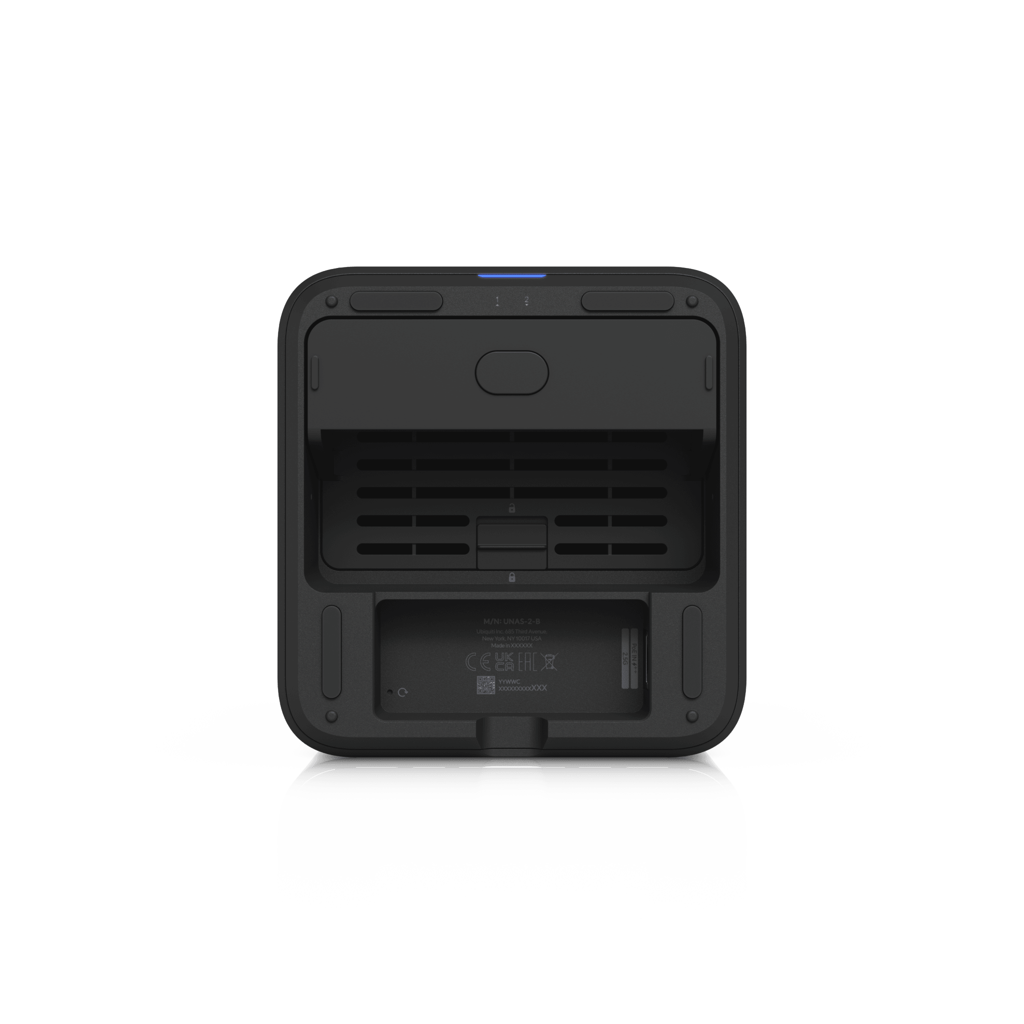 UniFi UNAS-2 – Almacenamiento en Red (NAS) Compacto con 2 Bahías para HDD de 3.5”, Puerto de Red 2.5 GbE, Conectividad USB-C y Adaptador PoE++ Incluido