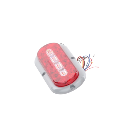 Plafón Ovalado de 7.5" Para Camiones de Transporte, 18 LED Ultra Brillantes, Color Rojo/Claro/Ambar