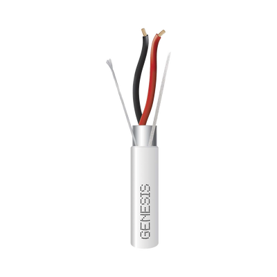 Bobina de 305 Metros (1000 Pies) de Cable 4 x 22 AWG BLINDADO / RISER / Color Blanco / Para Aplicaciones de Audio, Seguridad y Control