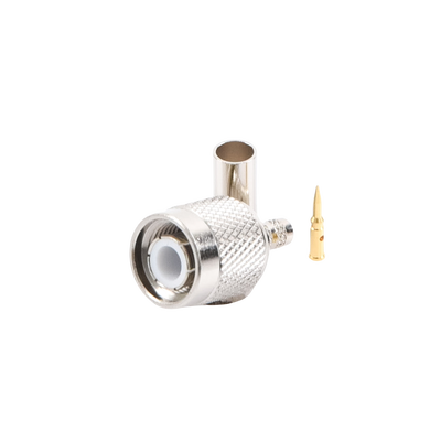 Conector TNC Macho de Anillo Plegable para Cables RG-58/U, RG-142/U, LMR-195, Níquel/ Oro/ Teflón.