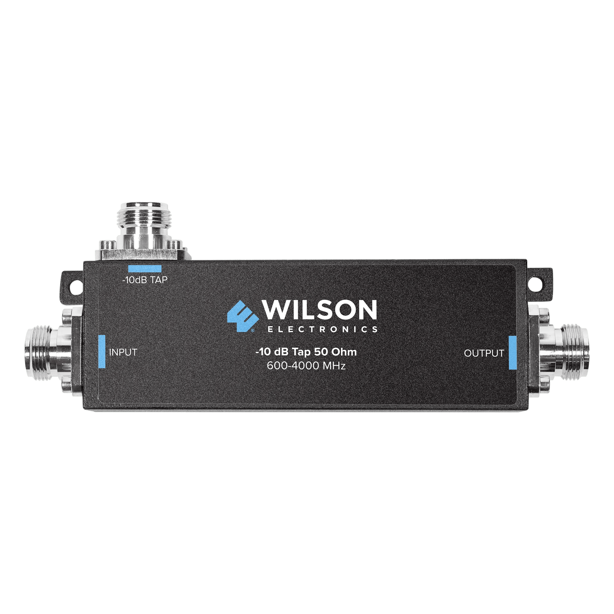 Separador TAP -10 dB con rango de frecuencia de 575 a 6000 MHz. Ideal para separar las antenas a diferentes longitudes de cable coaxial. 50 Ohm. Conectores N Hembra.