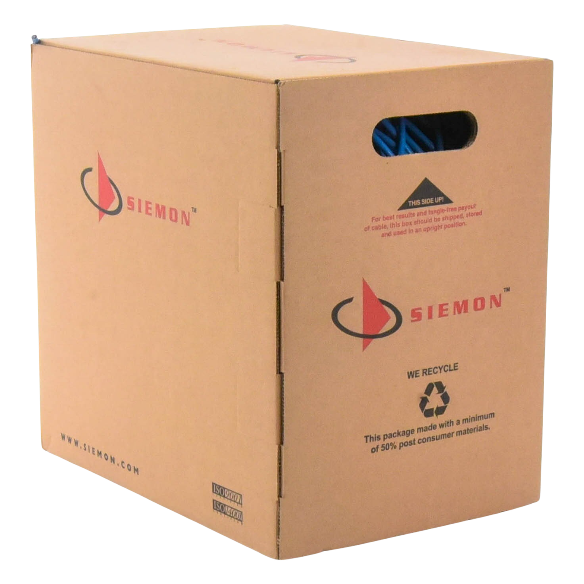 Bobina de Cable UTP / Cat6 / 23 AWG / PVC CM / 305 m (1000 pies) / Azul