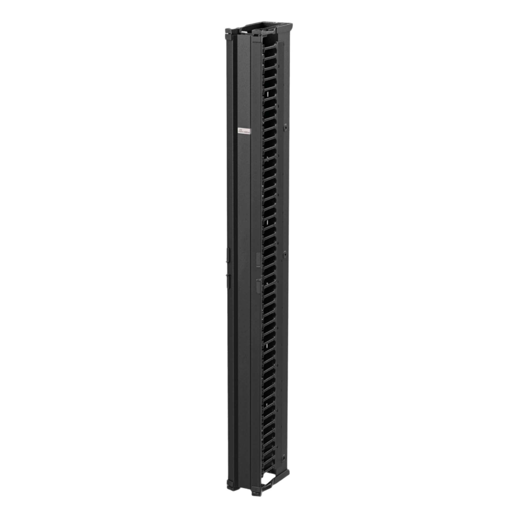 Organizador Vertical CableTek, Sencillo (Solo Frontal), Para Rack Abierto de 45 Unidades, 6 in de Ancho, Color Negro — HOFFMAN · SKU DV6S7