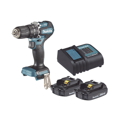 Rotomartillo/Taladro Inalámbrico SIN CARBONES, Broquero de 1/2", 1,700 RPM, 18V, Torque: 42 N.m C/2 Bat. (1.5Ah) y Cargador.