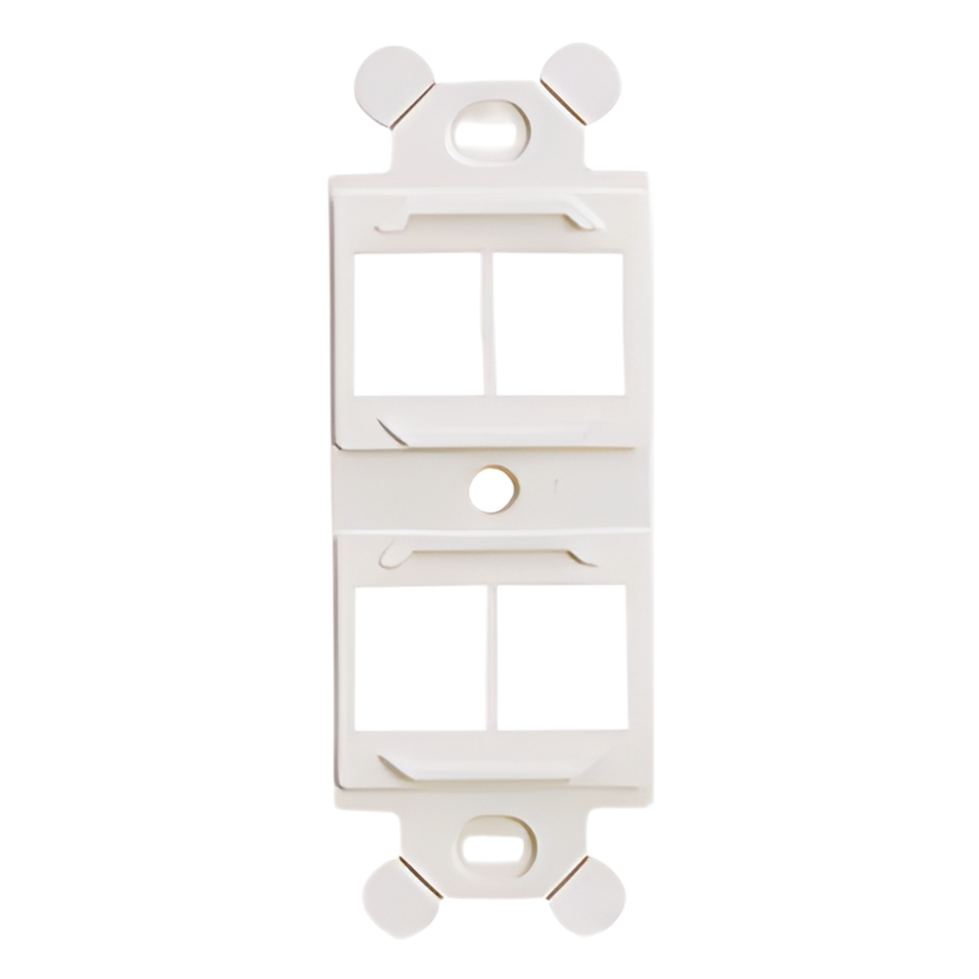 Marco de Módulo Dúplex, Para Placas Frontales Estándar NEMA 106, Acepta 4 Módulos Keystone, Color Blanco Mate — PANDUIT · SKU NK4106MFIW