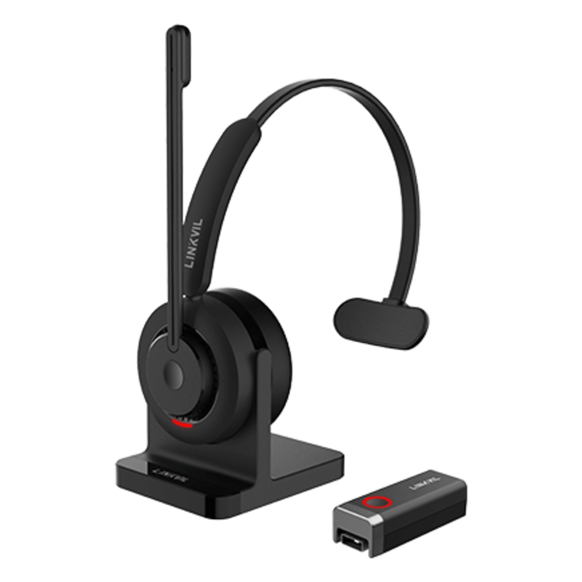 Diadema Inalámbrica / DECT 6.0 + Bluetooth 5.3 / IPX7 / Alcance 200m Interior 300m Exterior (656ft Interior 984ft Exterior) / Audio HD con Cancelación IA / Micrófono Rotable / Base de Carga