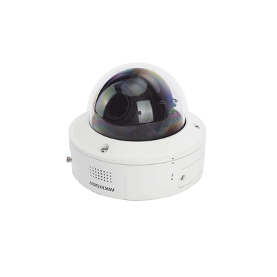 Domo IP 8 Megapixel / Lente Mot. 2.8 a 12 mm / DARKFIGHTER / WDR 120 dB / IK10 / 30 mts IR / Conteo Facial / Detección Facial / Interior / PoE / Búsqueda por Atributos / Micrófono Integrado / Micro SD