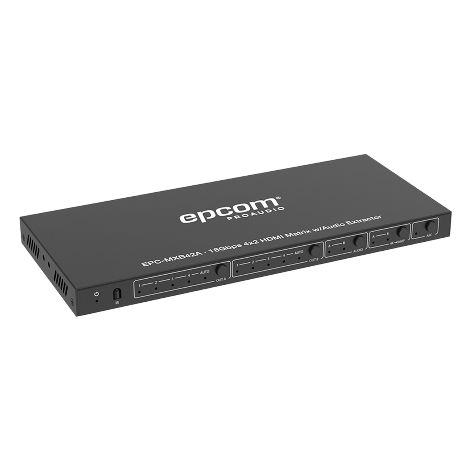 Matricial HDMI | 4x2 | 4K2K@60Hz | HDR | YCbCr 4:4:4 | EDID Auto | Extractor de Audio | Salida de audio análoga y digitalizados | HDCP 2.2 | 18 Gbps