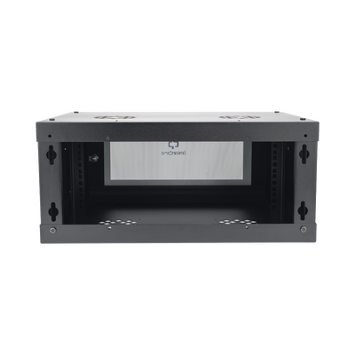 Gabinete de Pared con Puerta de Cristal Templado, 455 mm de Profundidad, 4U Rack de 19 in, Acero Reforzado