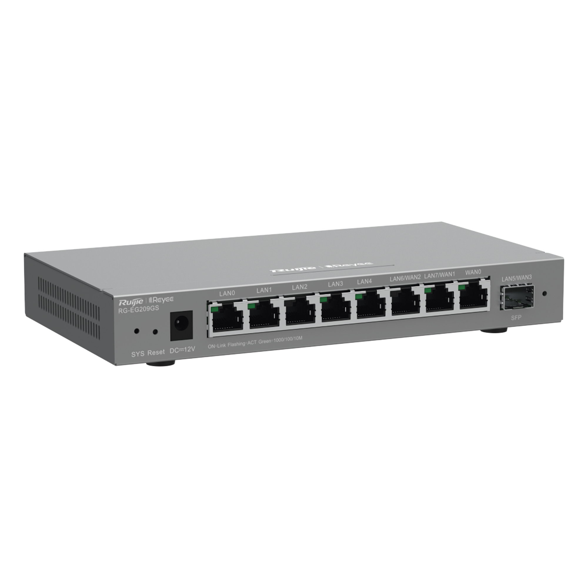 Router Balanceador / 4 Servicios WAN / SD-WAN 80 Mbps / 600 Mbps Rendimiento / 200 Clientes / 16 VLAN / Montaje Rack — RUIJIE · SKU RG-EG209GS