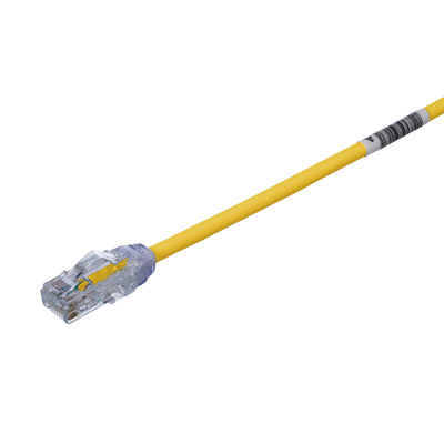 Cable de Parcheo UTP, Cat6A, Diámetro Reducido (28 AWG), CM/LSZH, Color Amarillo, 20.3 cm (8 Pulgadas) — PANDUIT · SKU UTP28X8INYL