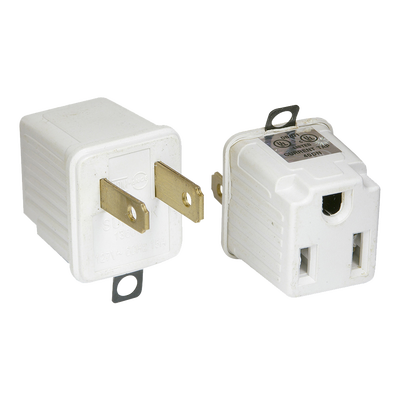 Adaptador clavija de aterrizado a polarizado 2 piezas ABS — SURTEK · SKU SYS-136074