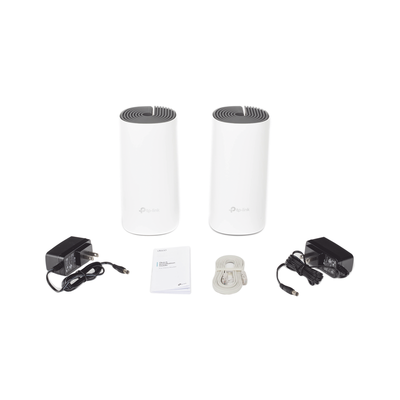 Kit de Router inalámbrico mesh Deco E4 para Hogar / Doble banda AC 1200 / 2 puertos 10/100 Mbps / Compatible con amazon alexa.