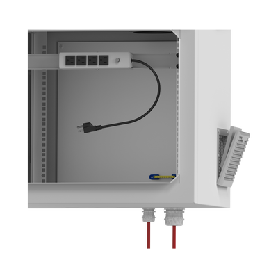Gabinete de Exterior con Rack de 19" de 9UR con Ventiladores y Termostato, Se envía el Gabinete armado, (Montaje a poste o torre se vende por separado).