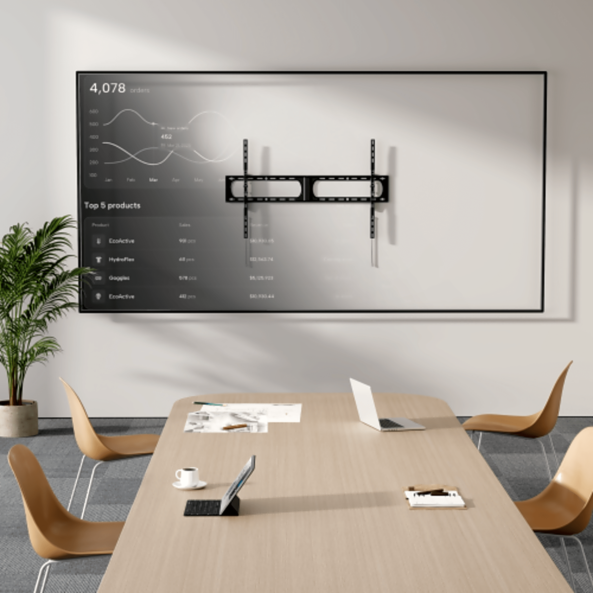 Soporte de Pared para Pantallas Super Heavy-Duty | Inclinación Ajustable| Compatible con Pantallas hasta 140" | Capacidad de Carga hasta 125 kg | Compatibilidad VESA 300 x 200 hasta 1200 x 800 