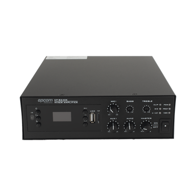 Amplificador Digital Mini MP3 / 240W / Bluetooth / FM Radio / Entrada XLR Phantom 48V / Salida 100V / 4-16 Ohms — EPCOM PROAUDIO · SKU EP-B240E