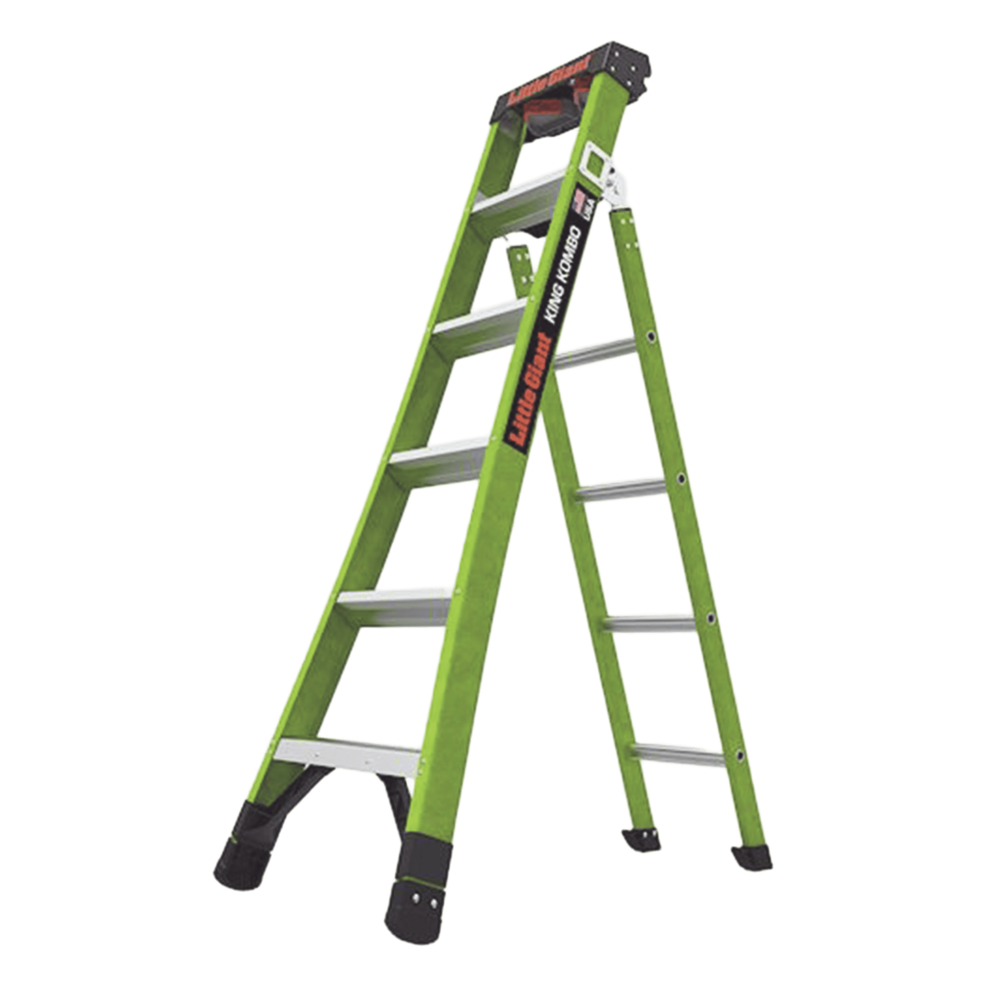 Escalera de Tijera 3 en 1 de 1.8 Metros, Fibra de Vidrio (SKU13906-001). Hecha en E.U.A. (Versión 2.0) — Little Giant Ladder Systems · SKU KING-KOMBO2-6IA-AC
